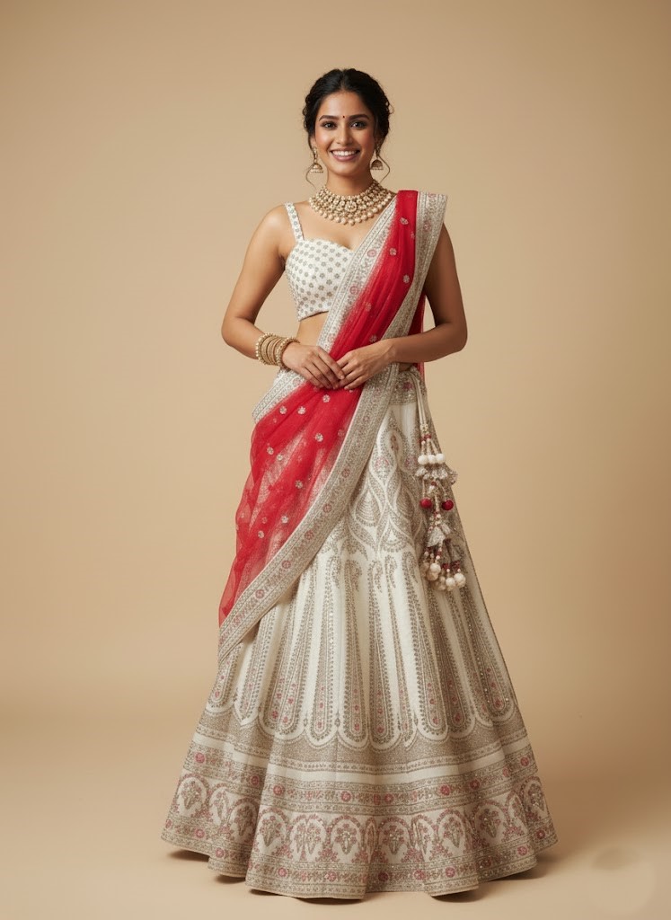 LEHENGAS-DUPION-SEMI STITCHED-KRTV 2587